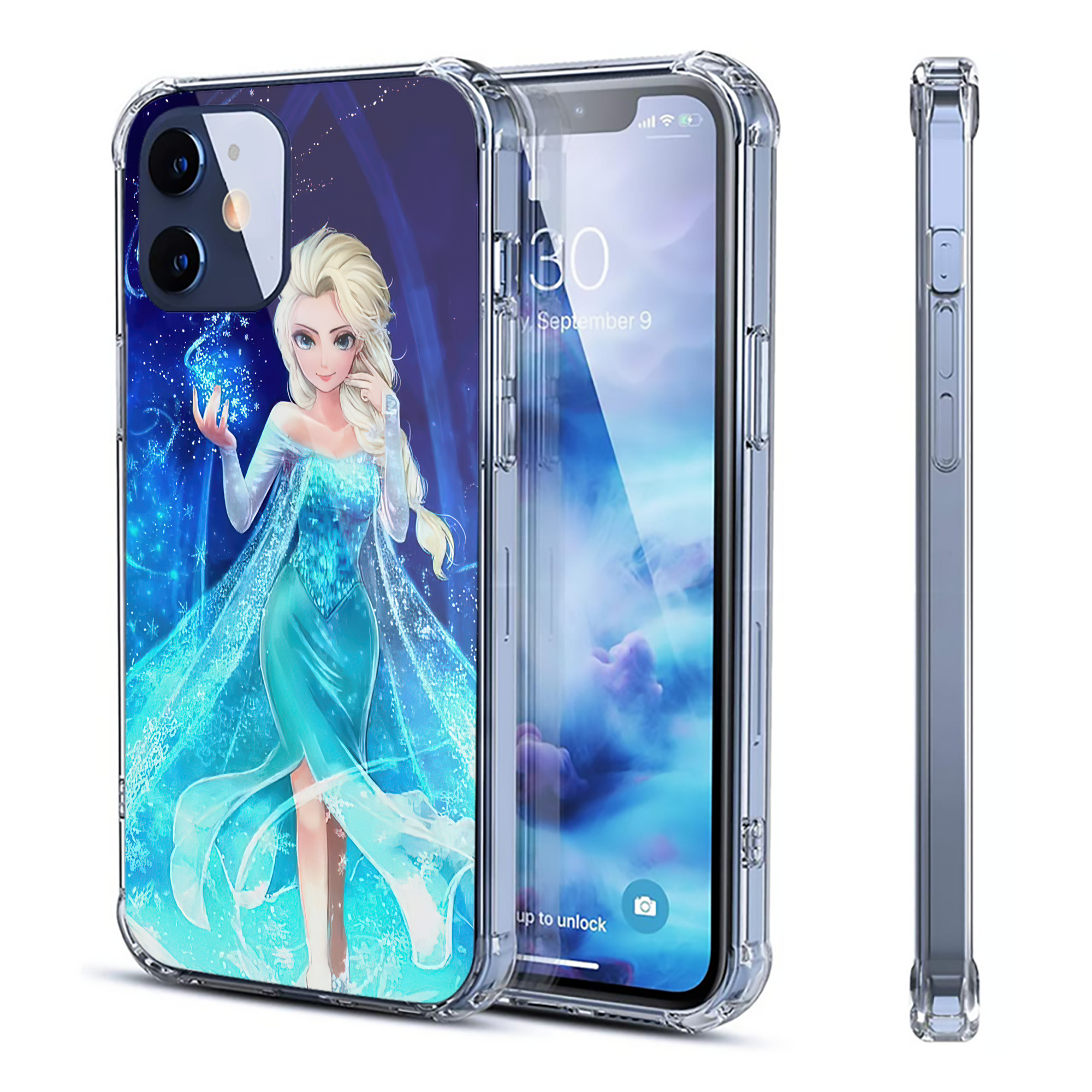 （画像用） アナと雪の女王 アンナ エルサ Frozen Anna Elsa 【iPhone 12シリーズ対応】透明スマホケース（クリアソフトケース）